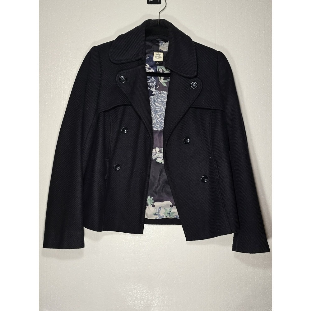 Old Navy GUC Indigo Wool Blend Peacoat Jacket Womens S Classic Chic 🖤